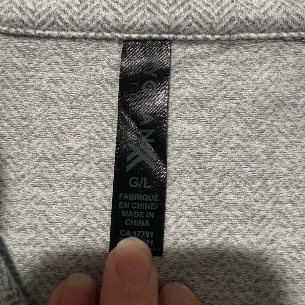 Kyodan Soft Grey Patterned Quarter Zip Pullover - Picture 3 of 4